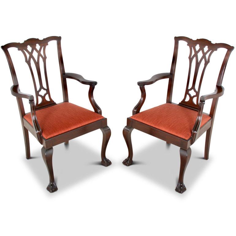 American Set of Twelve Mahogany Chippendale Dining Chairs