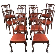 Set of Twelve Mahogany Chippendale Dining Chairs
