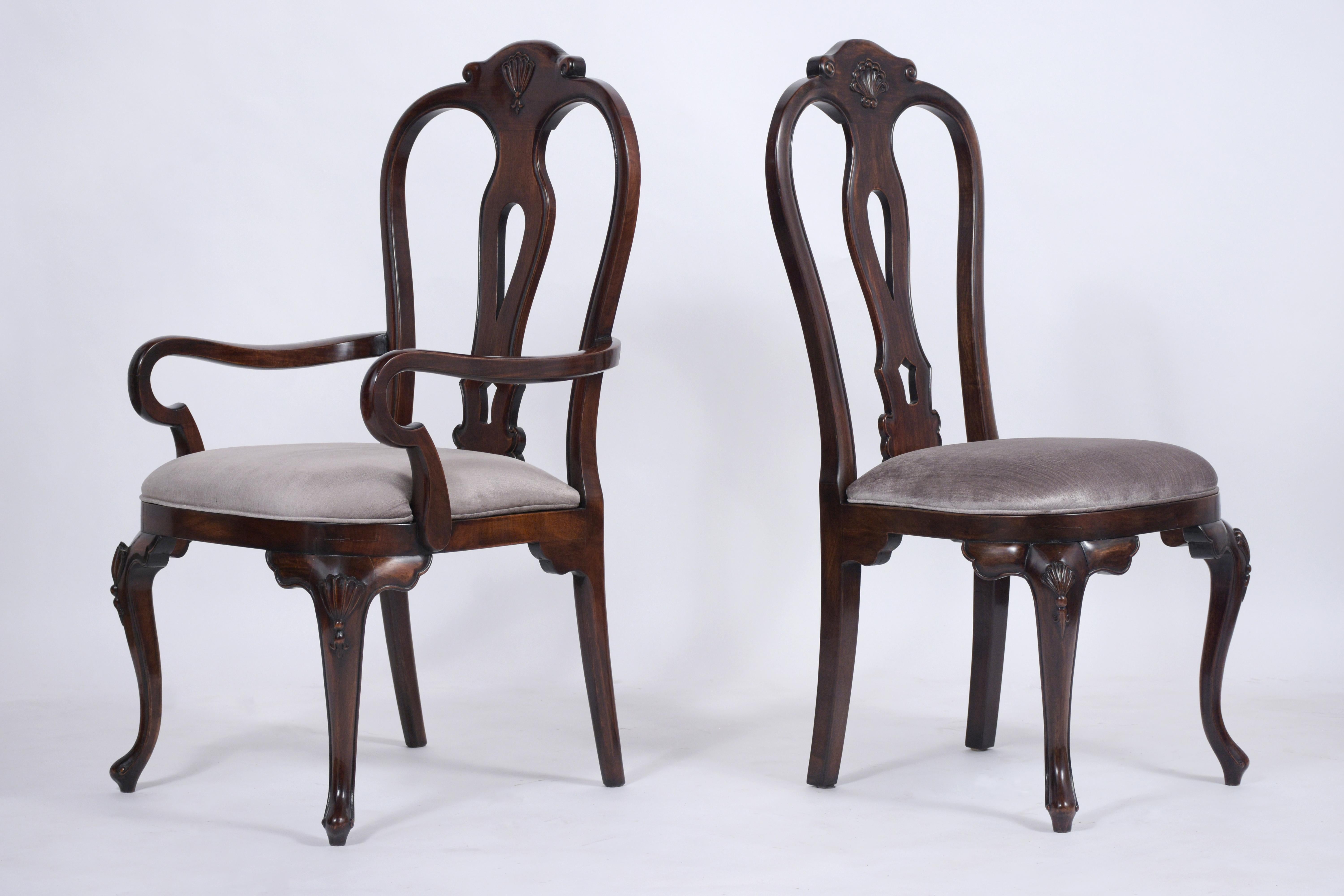 Mid-20th Century Set of Twelve Chippendale Mahogany Dining Chairs