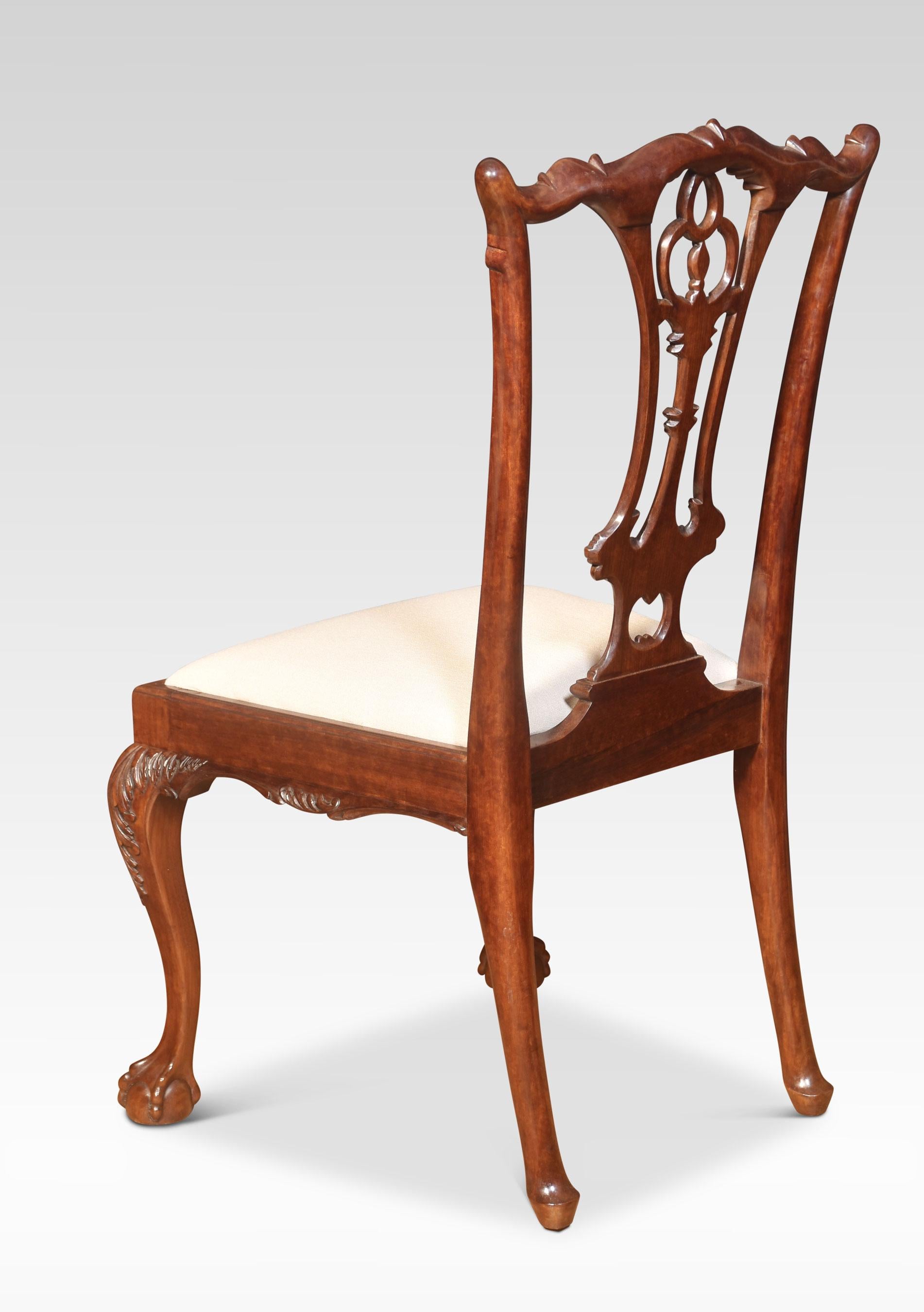 set of twelve mahogany dining chairs in Chippendale style 5