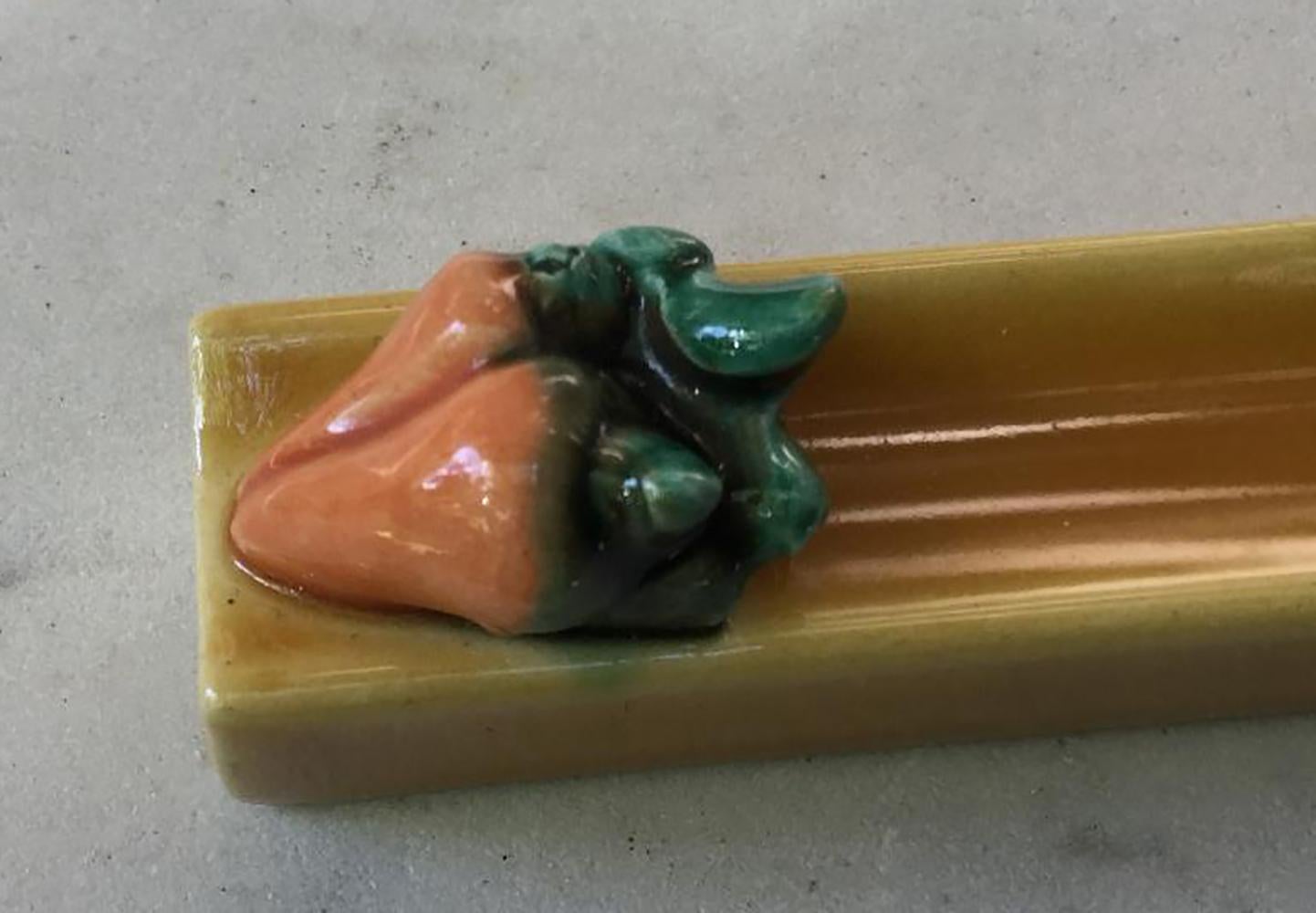 Mid-Century Modern Set of Twelve Majolica Vegetables Knife Rests Vallauris, circa 1950 For Sale