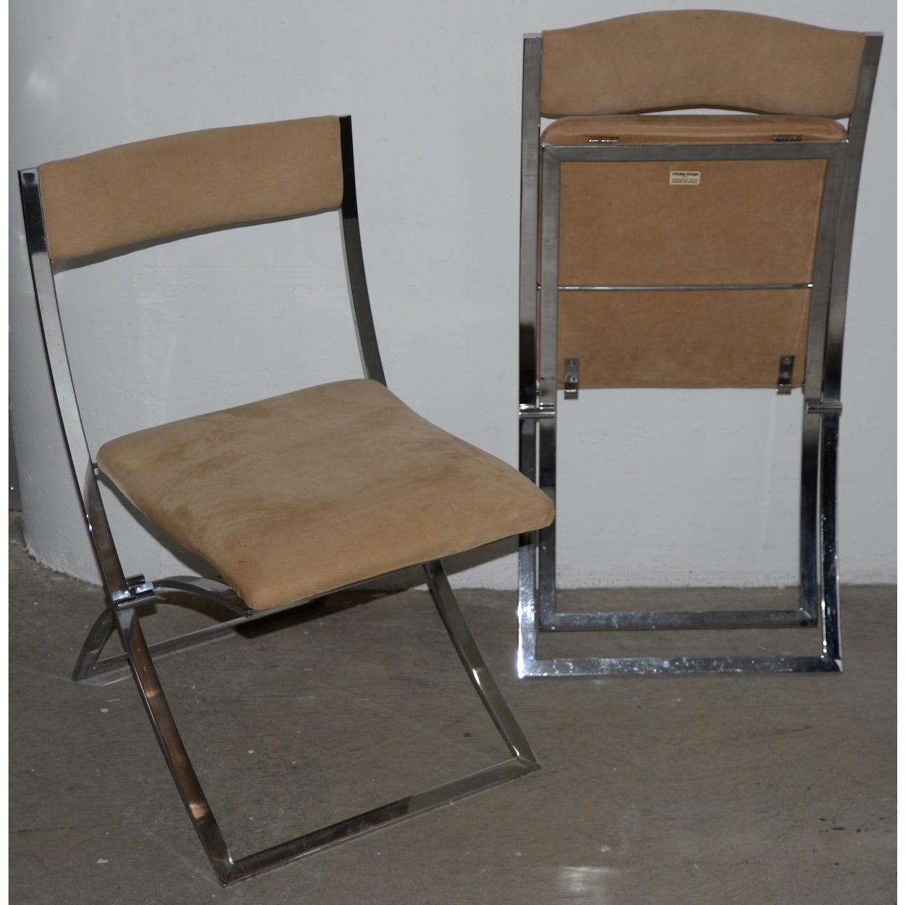 Italian Set of Twelve Marcello Cueno Mobel Italia Folding Chairs, circa 1970s