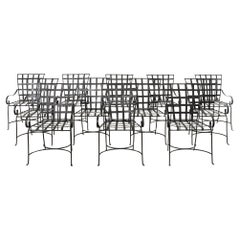 Set of Twelve Mario Papperzini Style Iron Garden Dining Chairs