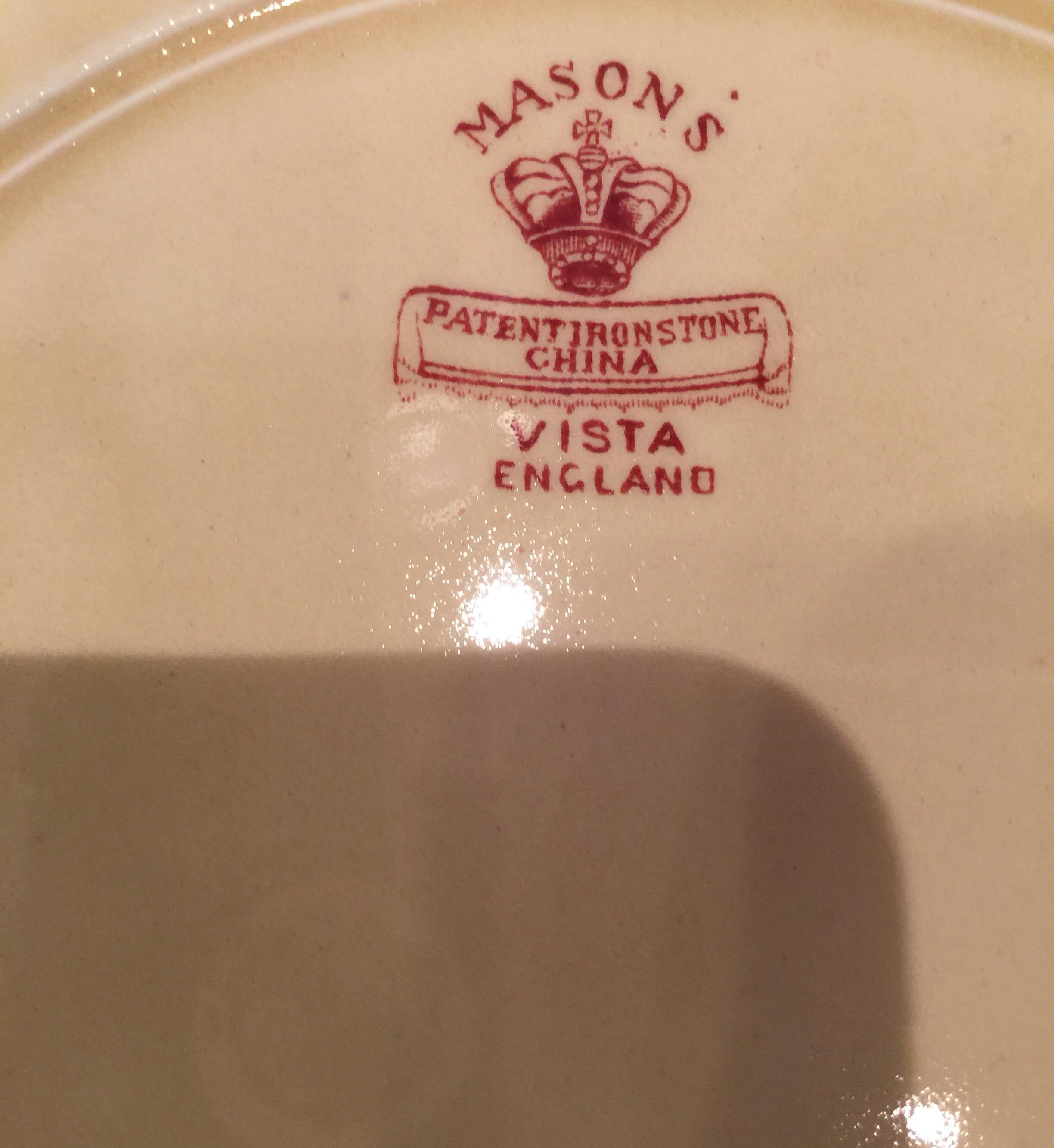 Porcelain Set of Twelve Masons Vista Dinner/Service Plates