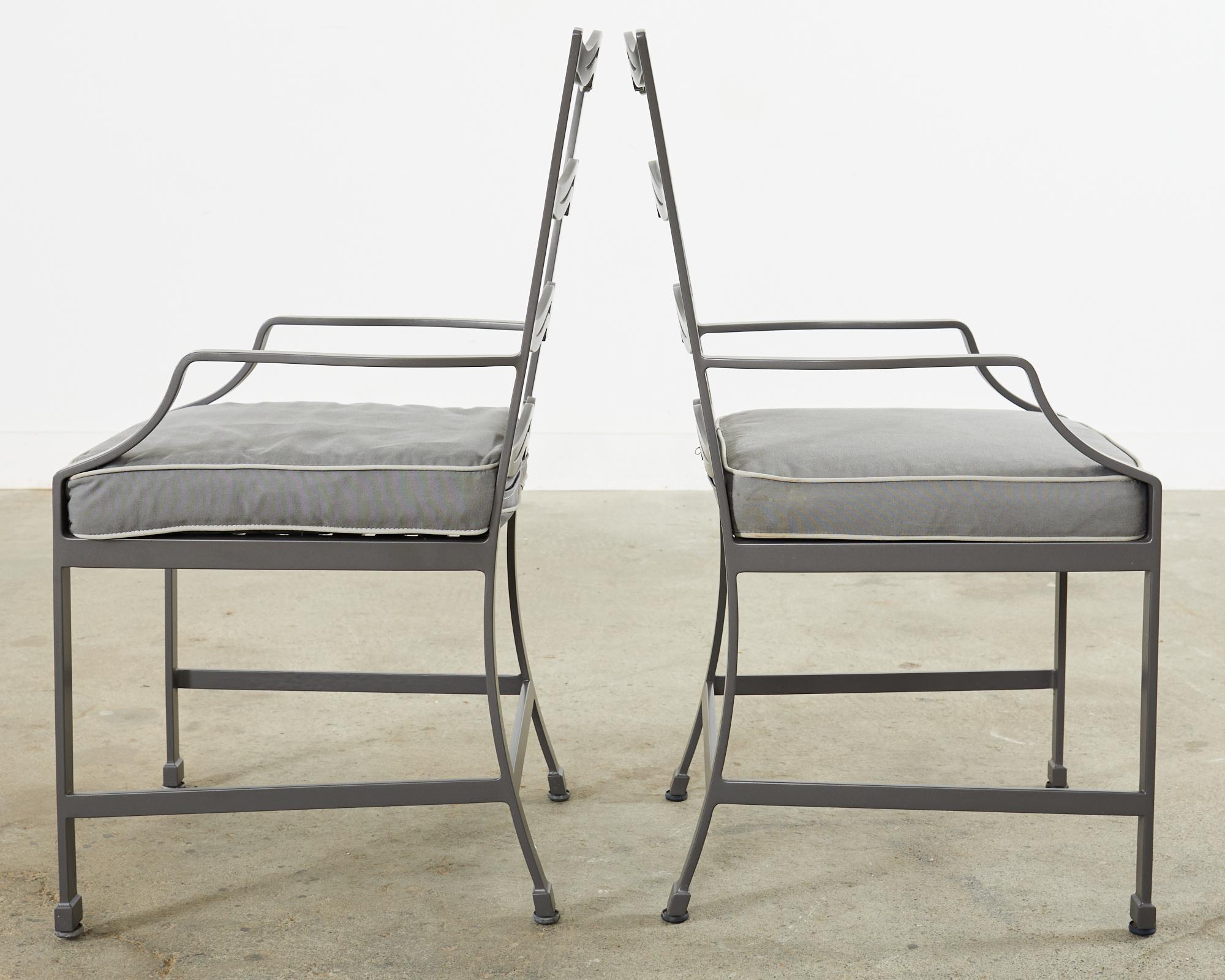 Set of Twelve McKinnon & Harris Ladder Back Garden Dining Chairs  For Sale 3