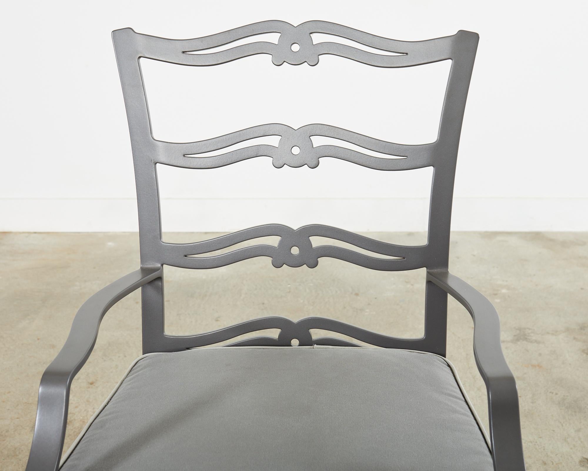 Set of Twelve McKinnon & Harris Ladder Back Garden Dining Chairs  For Sale 5