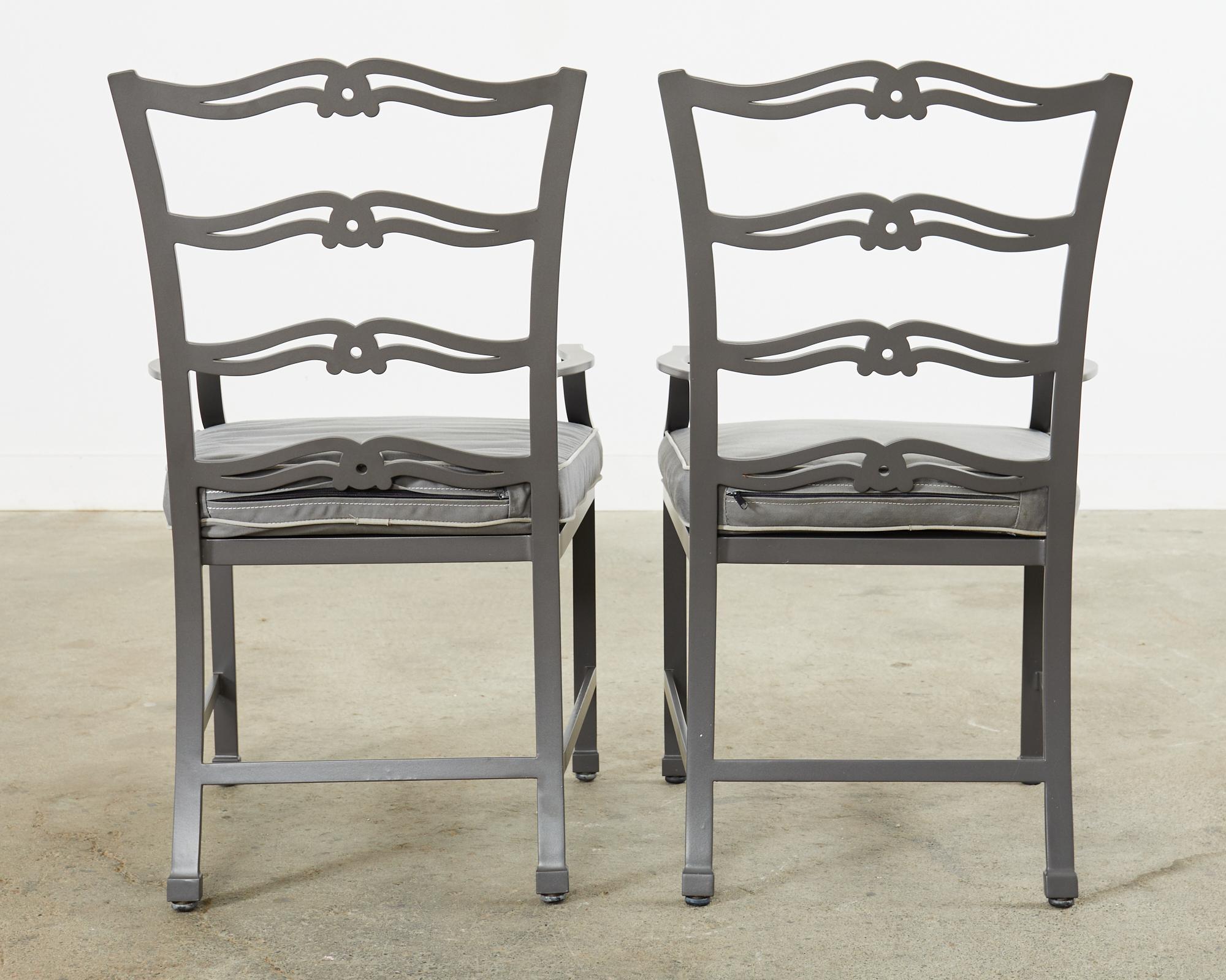 Set of Twelve McKinnon & Harris Ladder Back Garden Dining Chairs  For Sale 11
