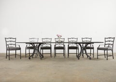 Set of Twelve McKinnon & Harris Ladder Back Garden Dining Chairs