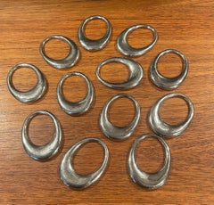Set of Twelve MCM "Tjorn" Nickelplated Napkin Rings by Dansk