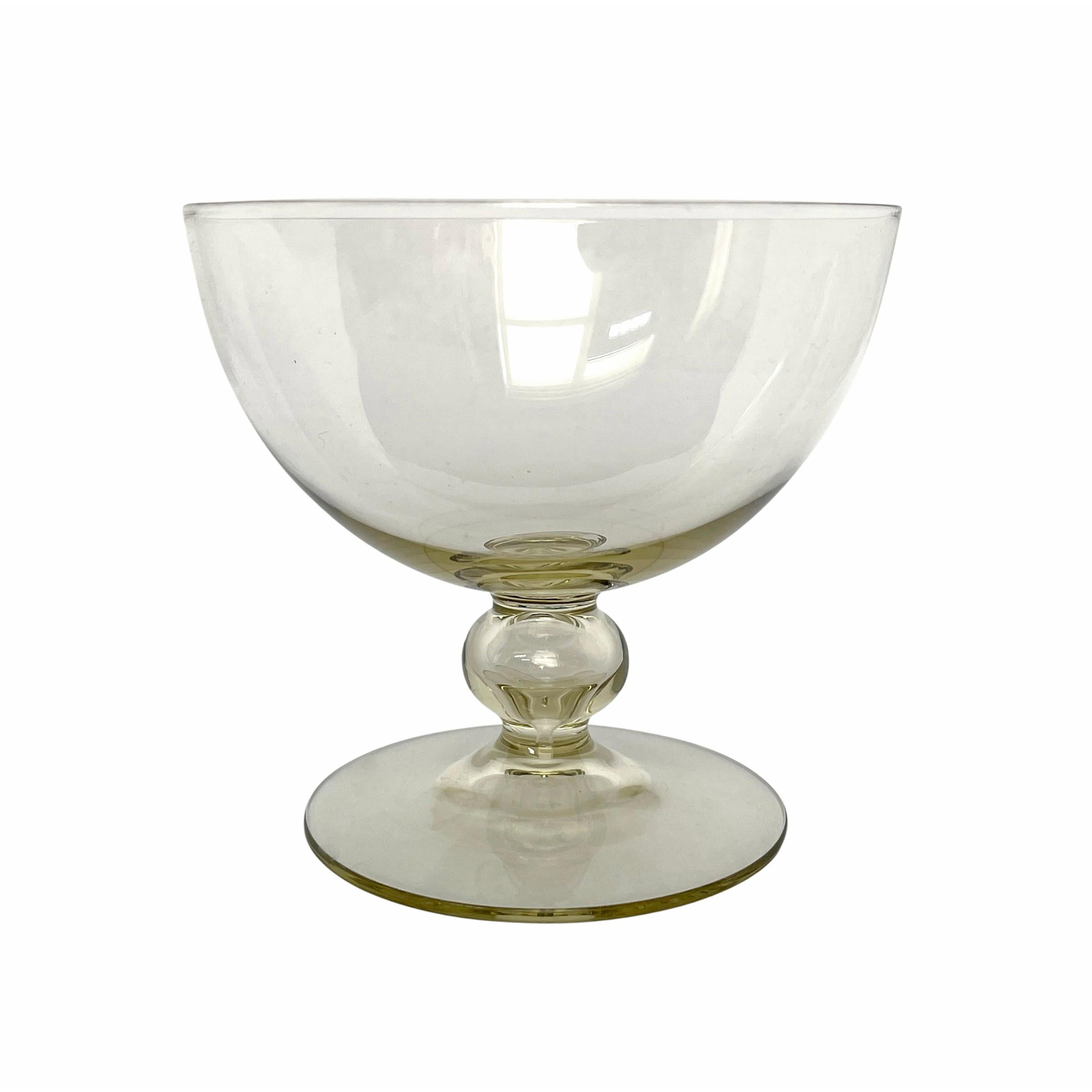 Mid-Century Modern Set of Twelve Mid-20th Century Venetian Yellow Glass Coupes