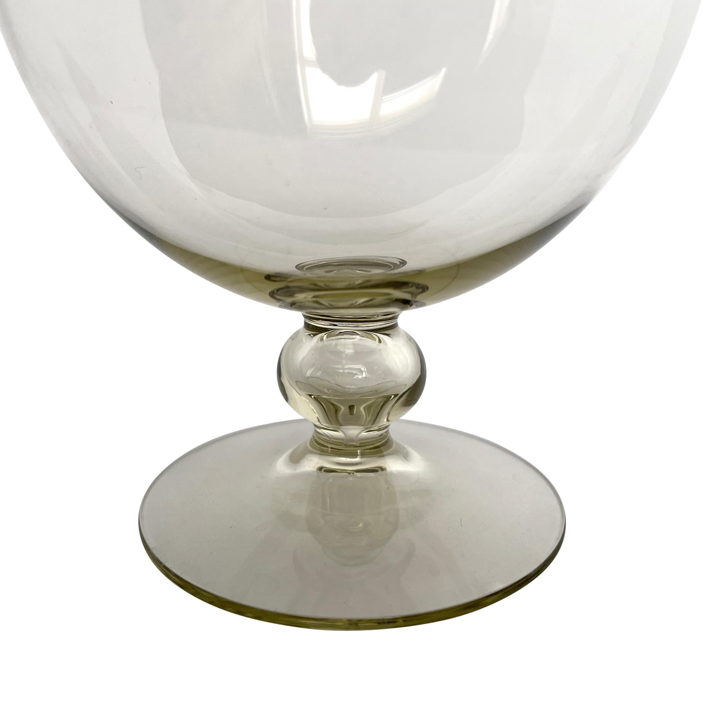 Blown Glass Set of Twelve Mid-20th Century Venetian Yellow Glass Coupes