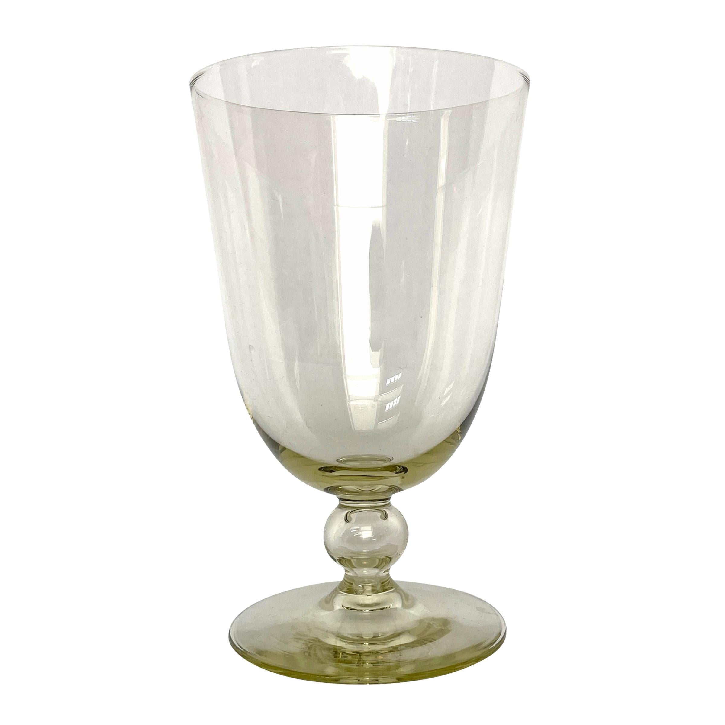 Mid-Century Modern Set of Twelve Mid-20th Century Venetian Yellow Glass Goblets