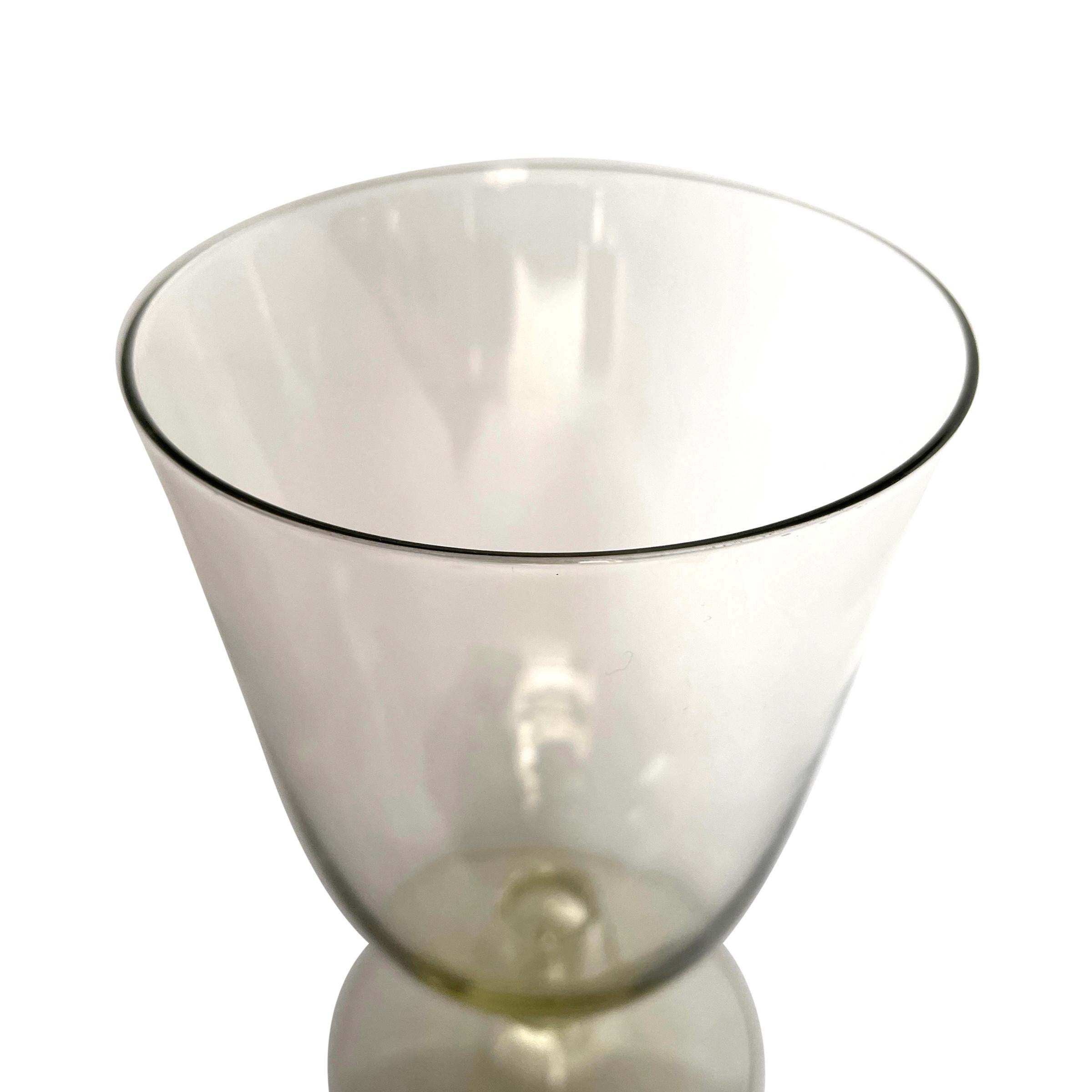 Blown Glass Set of Twelve Mid-20th Century Venetian Yellow Glass Goblets