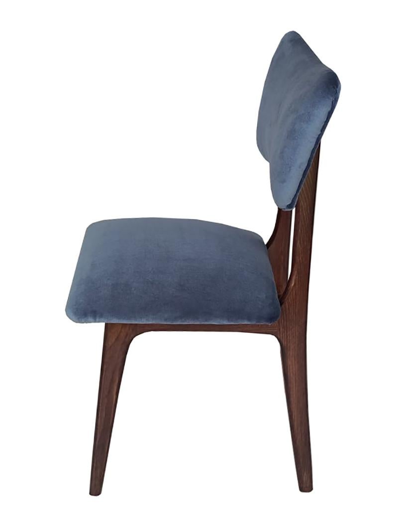 Mid-Century Modern Set of Twelve Mid Century Butterfly Chairs, Navy Blue Velvet, Europe, 1960s For Sale