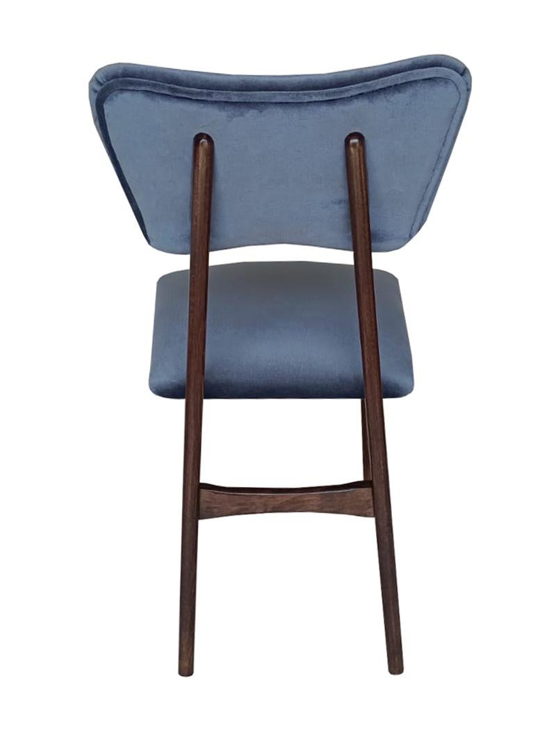 Set of Twelve Mid Century Butterfly Chairs, Navy Blue Velvet, Europe, 1960s In Excellent Condition For Sale In 05-080 Hornowek, PL