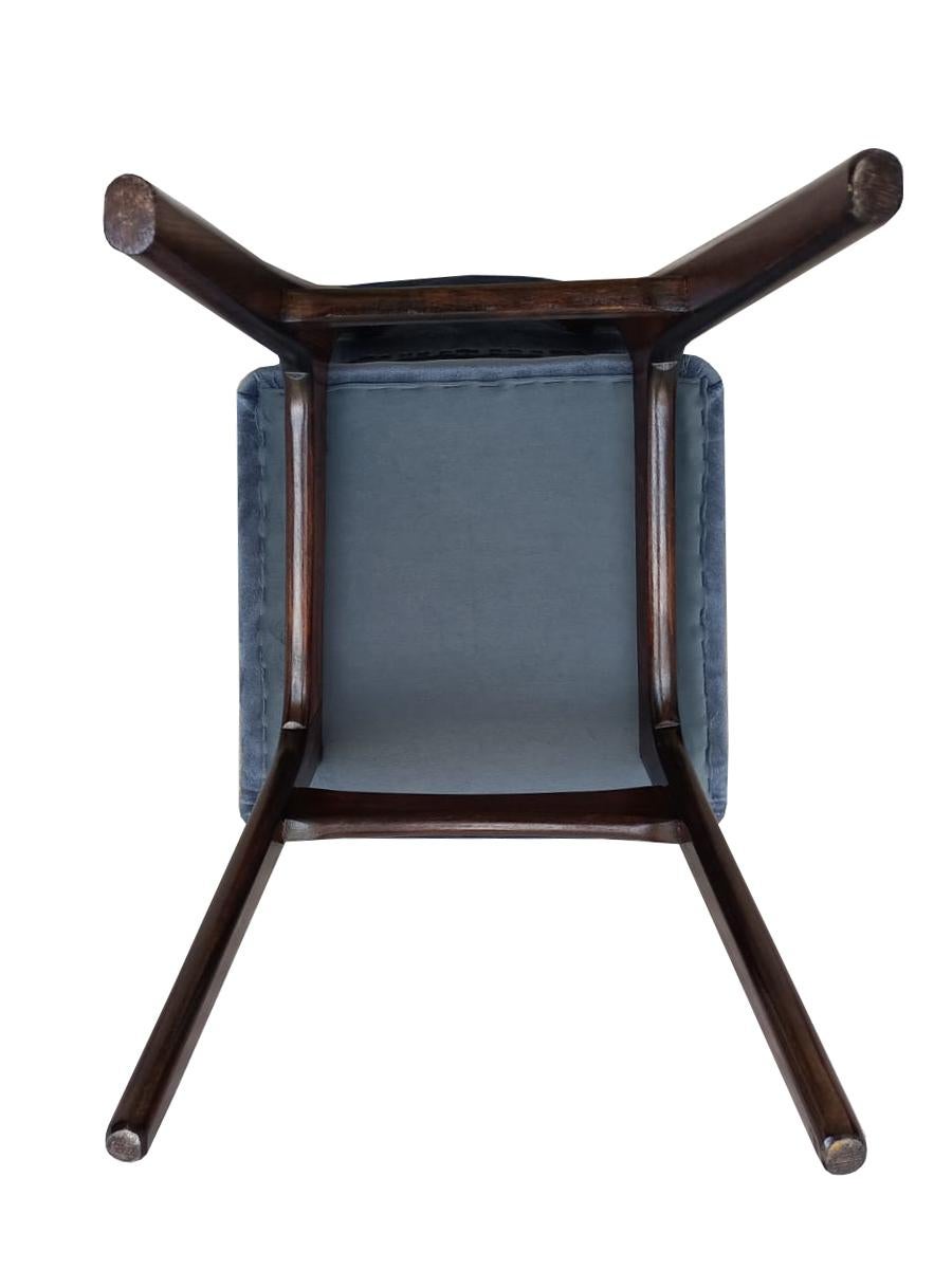 Fabric Set of Twelve Mid Century Butterfly Chairs, Navy Blue Velvet, Europe, 1960s For Sale