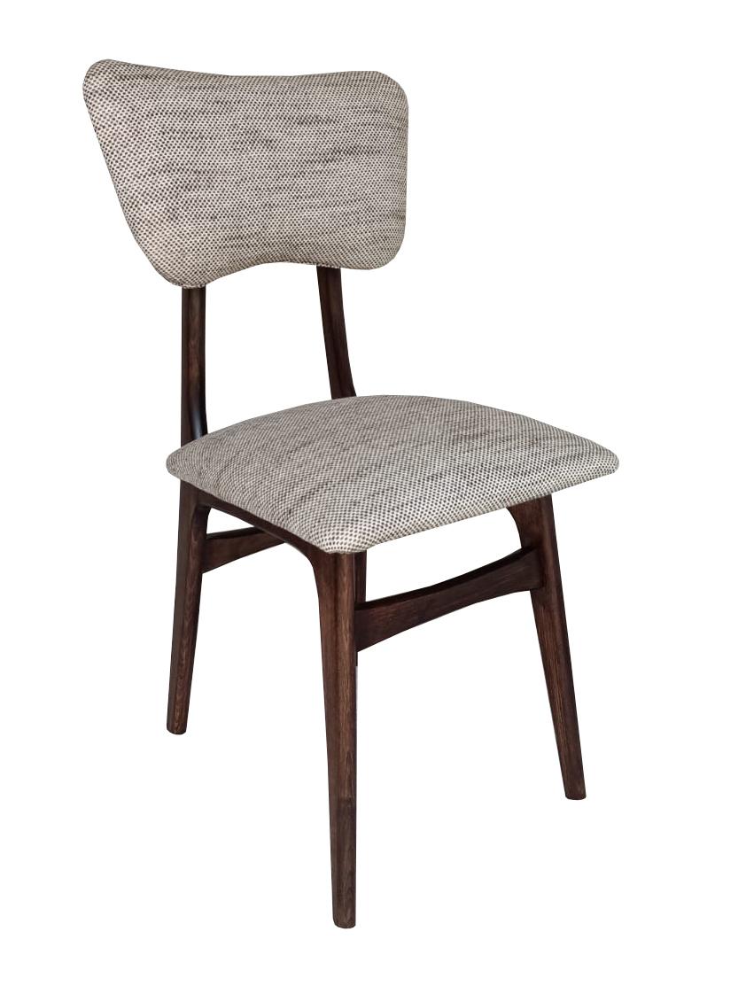 Polish Set of Twelve Mid-Century Butterfly Dining Chairs, Peony Cotton, Poland, 1960s For Sale