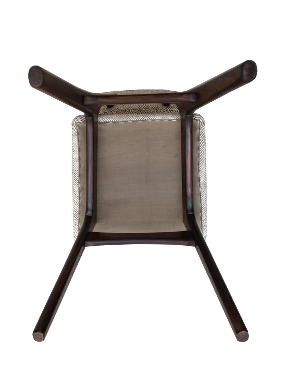 Fabric Set of Twelve Mid-Century Butterfly Dining Chairs, Peony Cotton, Poland, 1960s For Sale