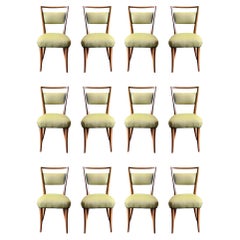 Set of Twelve Midcentury Dining Chairs by Carlo Mollino. Italy, C. 1950