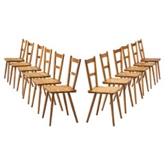 Set of Twelve Mid-Century Dutch Dining Chairs