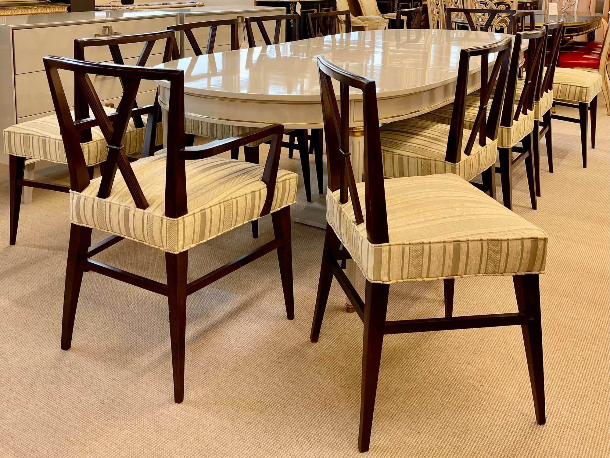 Tommi Parzinger Attrib., Mid-Century Modern, Twelve Dining Chairs, 1960s For Sale 13
