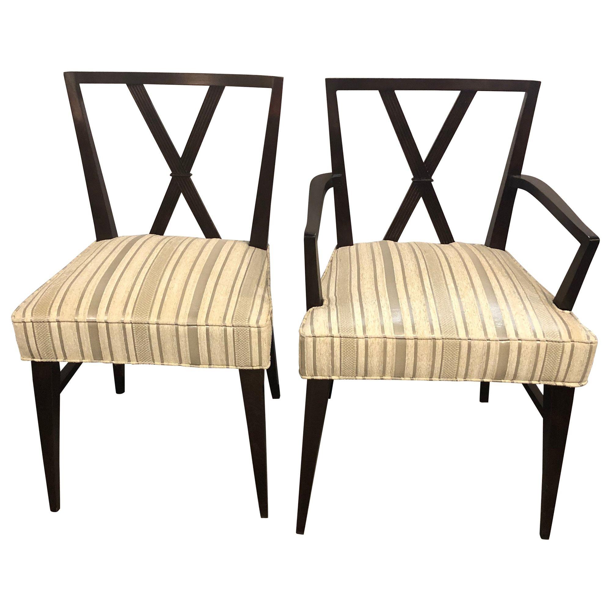 Tommi Parzinger Attrib., Mid-Century Modern, Twelve Dining Chairs, 1960s In Good Condition For Sale In Stamford, CT