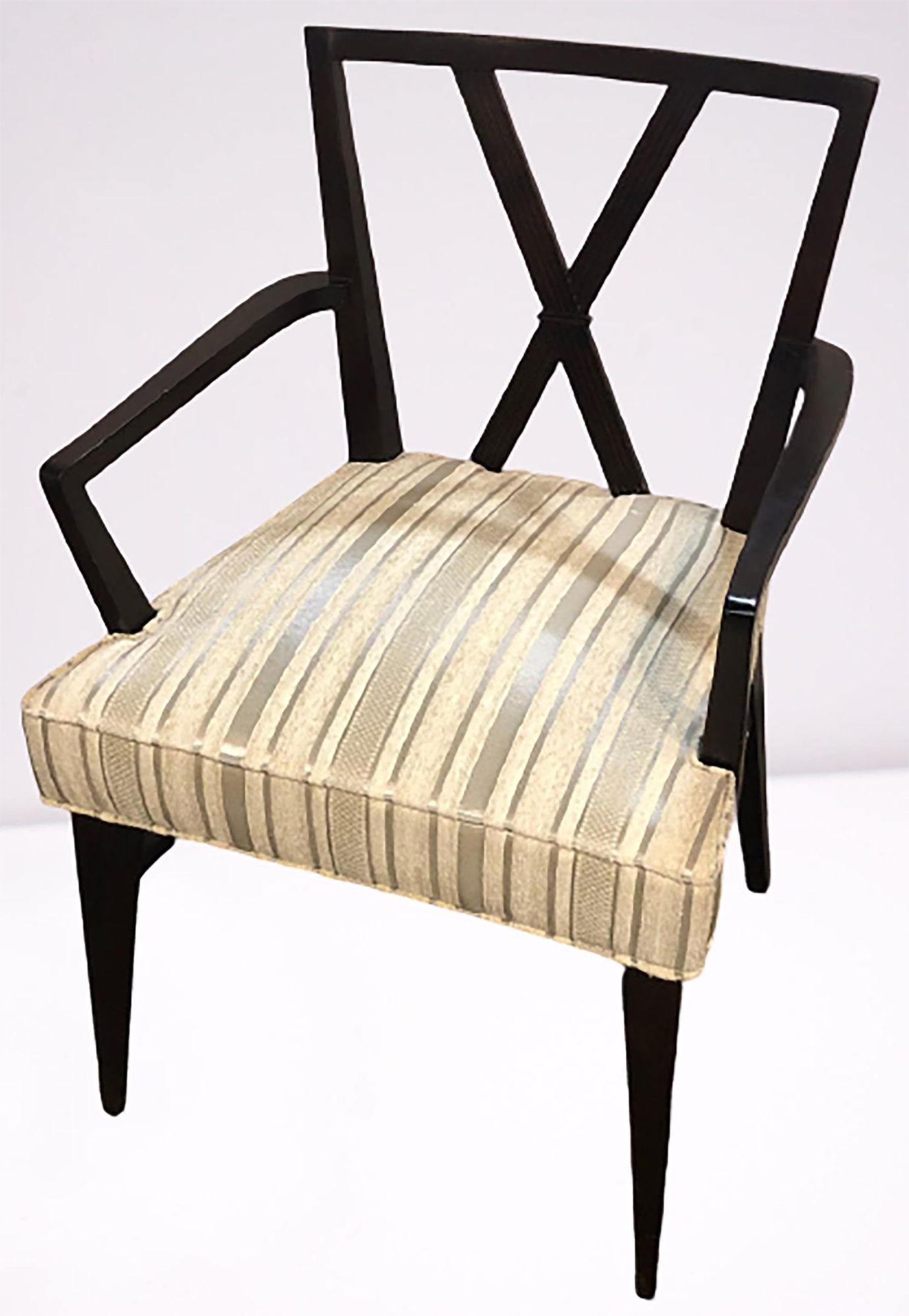 20th Century Tommi Parzinger Attrib., Mid-Century Modern, Twelve Dining Chairs, 1960s For Sale
