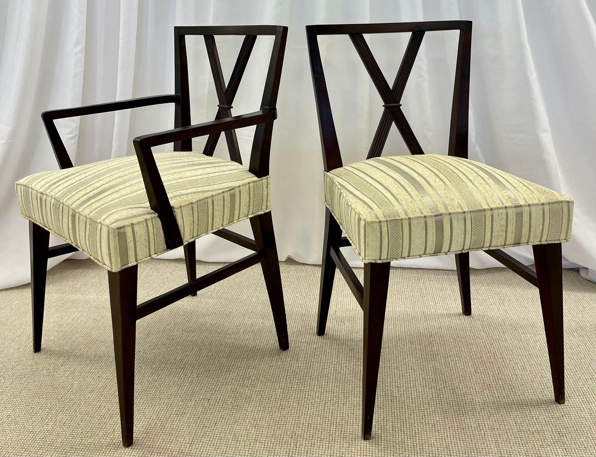 Tommi Parzinger Attrib., Mid-Century Modern, Twelve Dining Chairs, 1960s For Sale 1