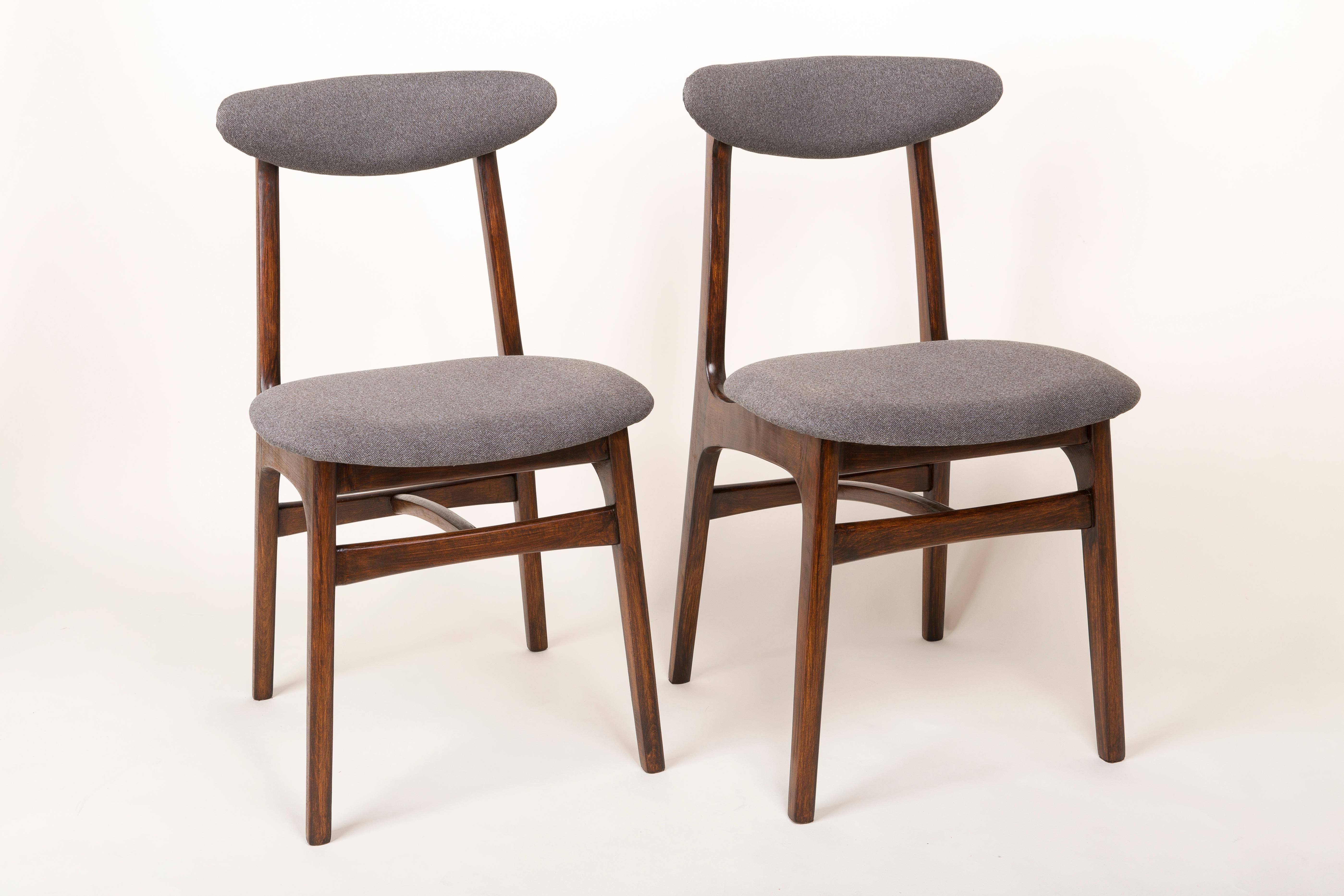 Mid-Century Modern Set of Twelve Mid Century Gray Chairs by Rajmund Halas, 1960s For Sale