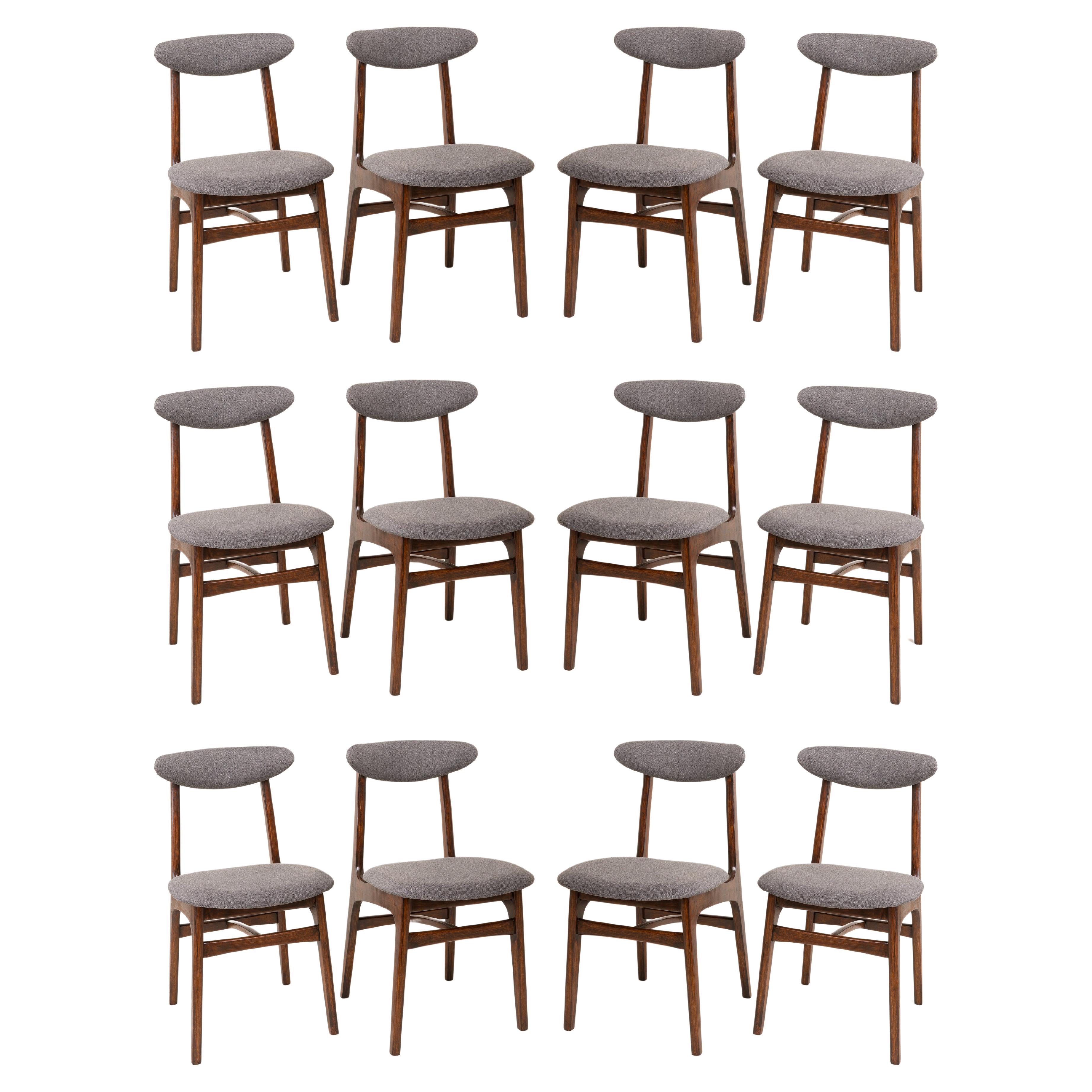 Set of Twelve Mid Century Gray Chairs by Rajmund Halas, 1960s For Sale