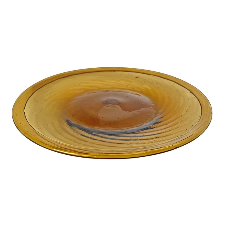 Set Of Twelve Midcentury Italian Hand Blown Dessert Plates