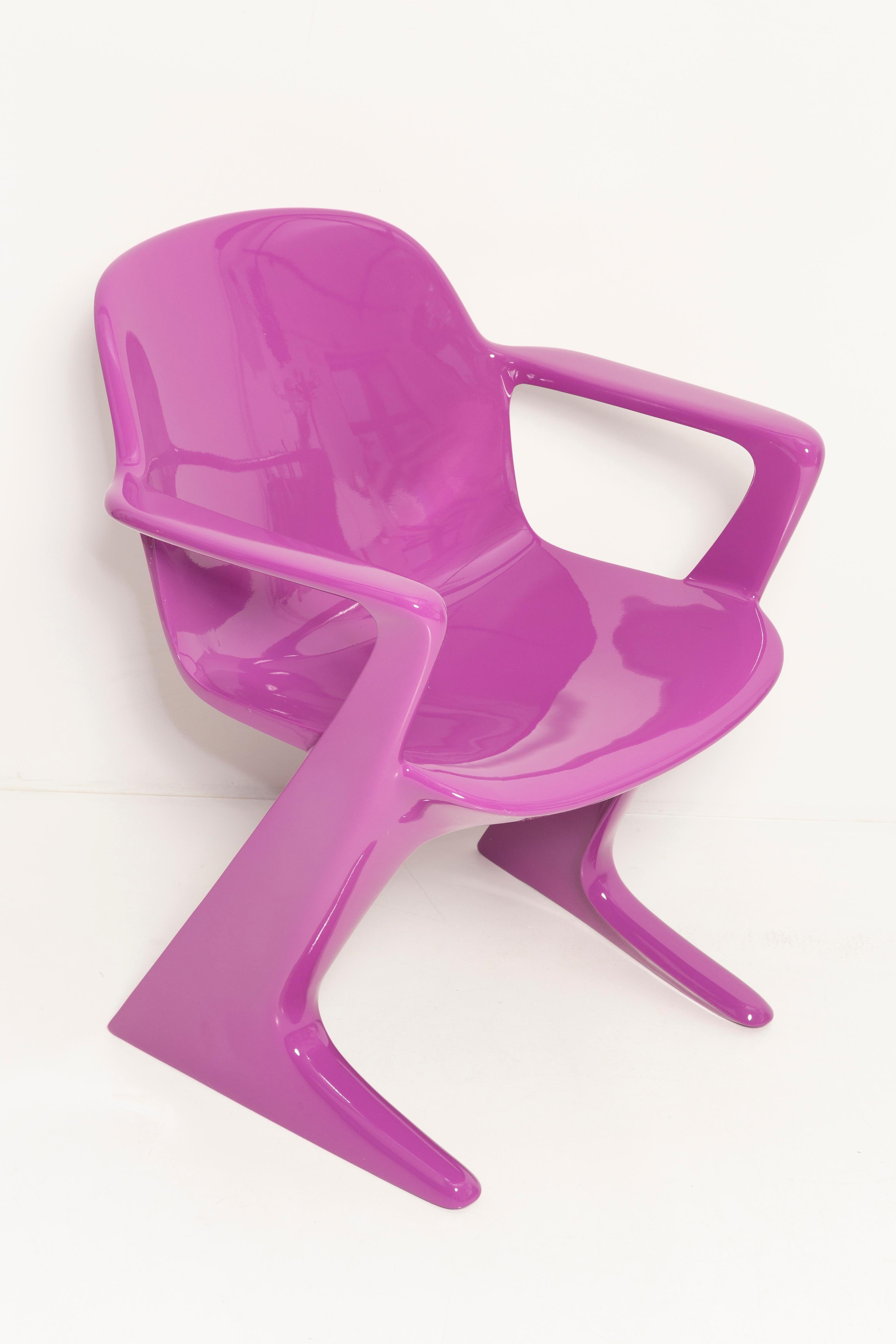 Lacquered Set of Twelve Mid-Century Purple Kangaroo Chairs, by Ernst Moeckl, Germany, 1968 For Sale