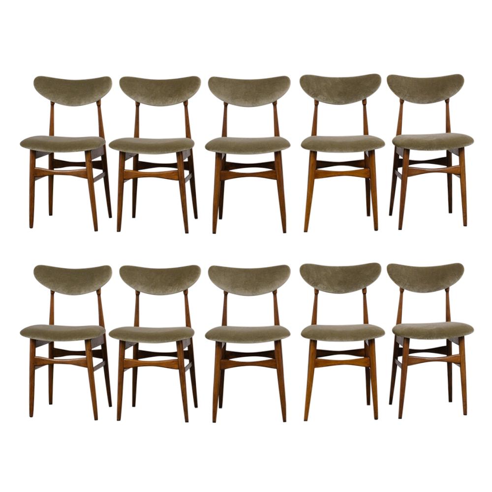 Mid-Century Modern Set of Twelve Midcentury Style Dining Chairs