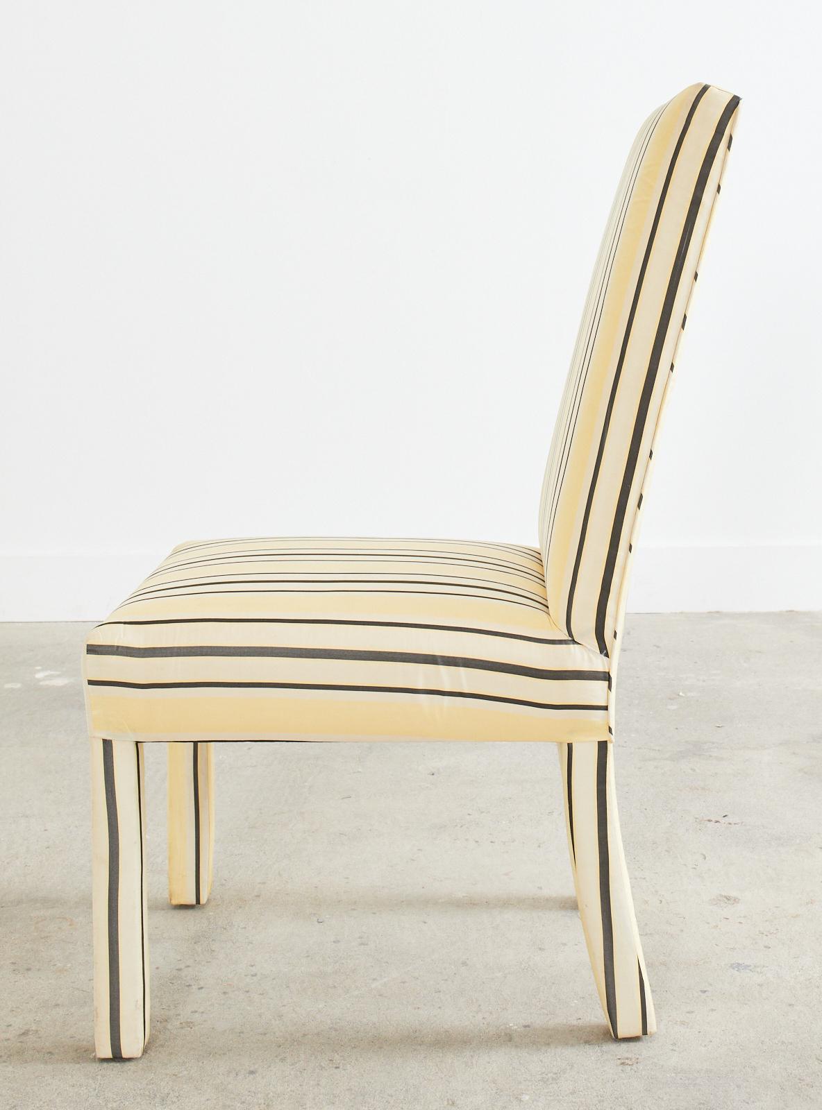 Set of Twelve Mid-Century Modern Parsons Dining Chairs 1