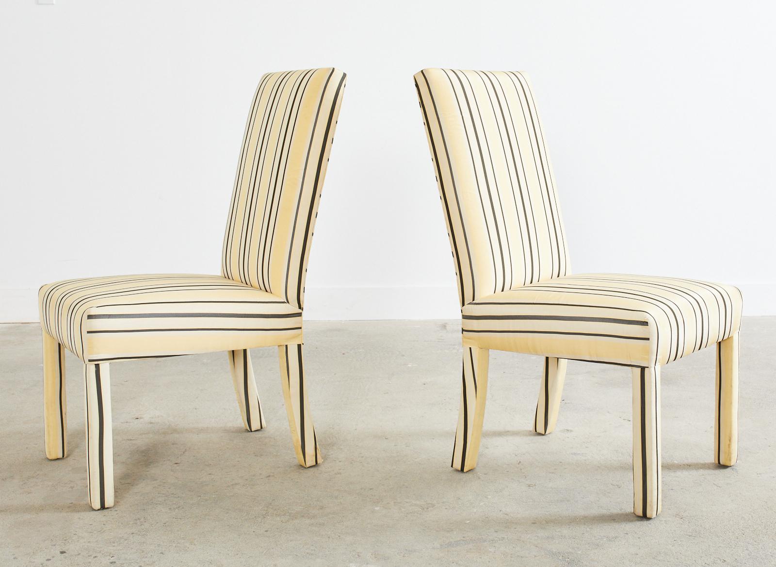 Set of Twelve Mid-Century Modern Parsons Dining Chairs 3