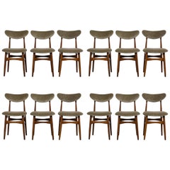 Set of Twelve Midcentury Style Dining Chairs