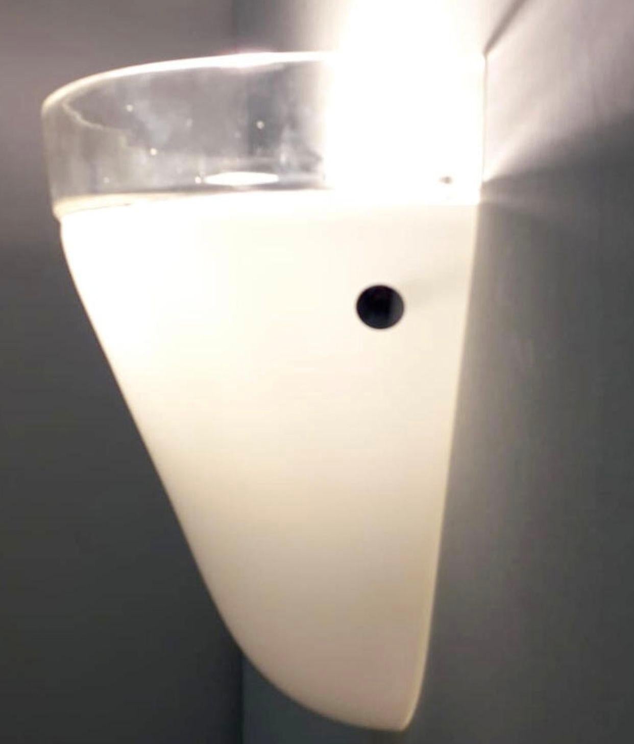 Set of Twelve Milky White Murano Glass Sconces by Leucos. Italy, 1960's. For Sale 3