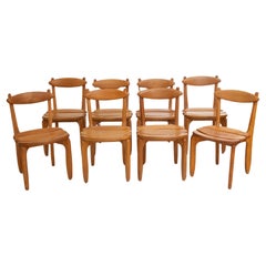 Set di dodici sedie da pranzo moderne organiche e minimaliste in Oak