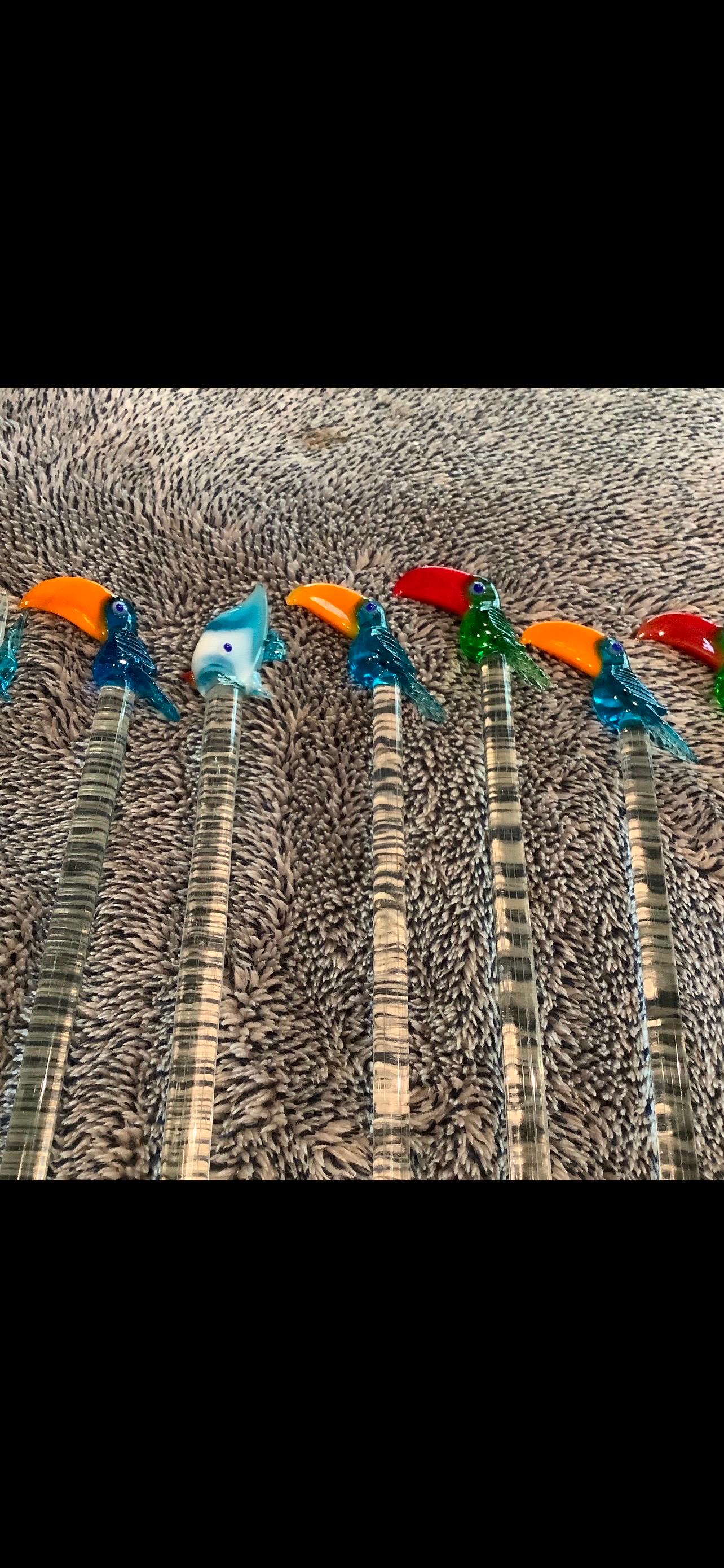 Satz von zwölf Murano Glas Swizzle Sticks (Italienisch) im Angebot