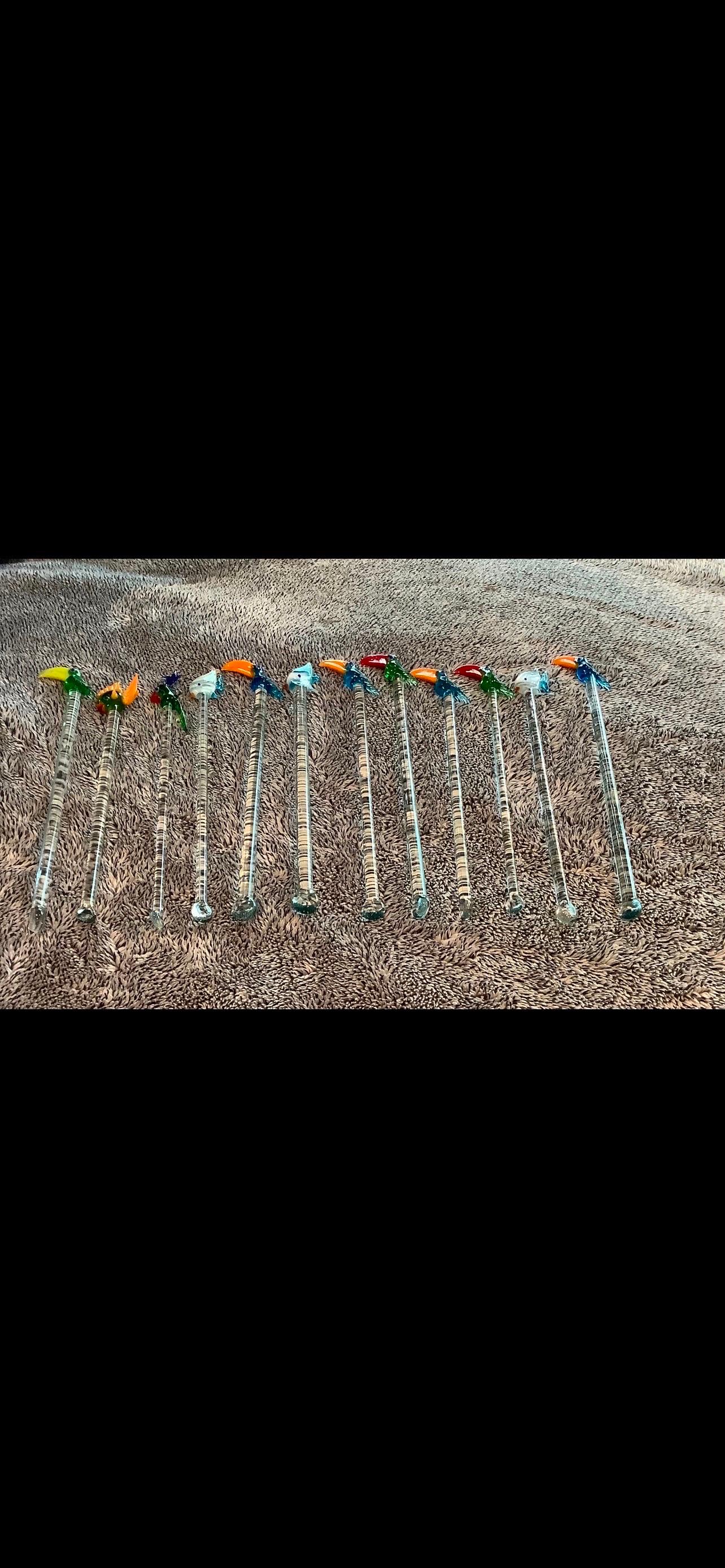 Satz von zwölf Murano Glas Swizzle Sticks im Zustand „Gut“ im Angebot in Houston, TX