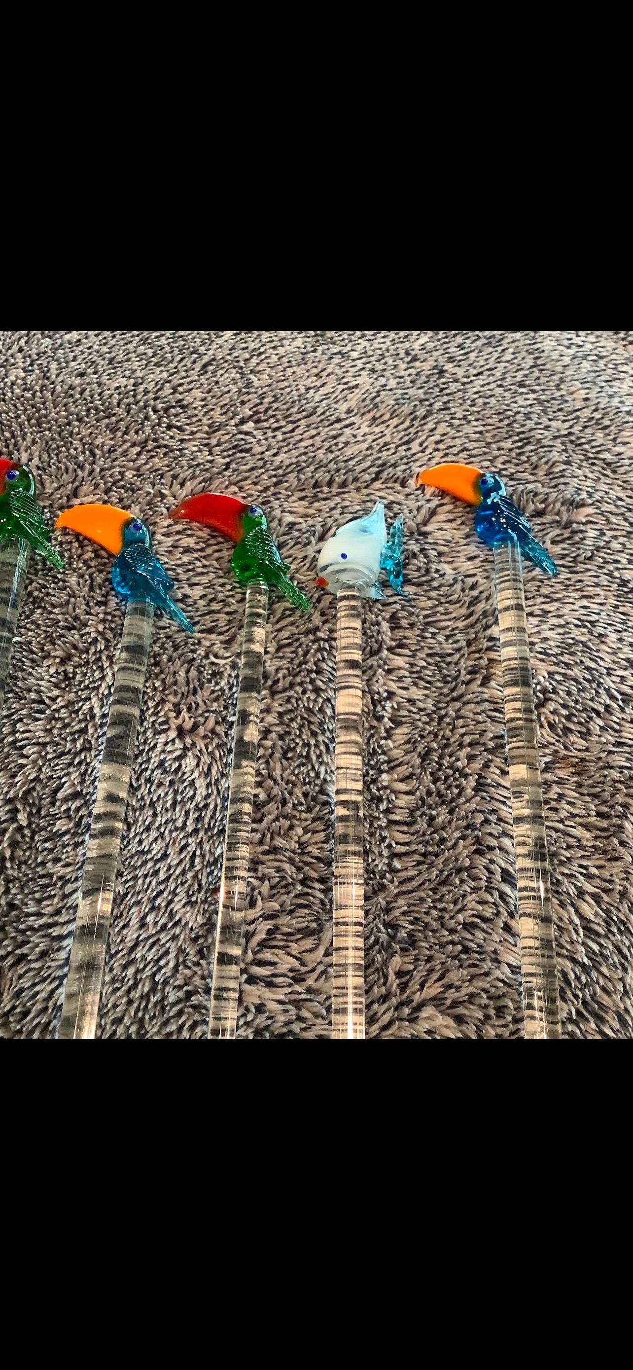 Satz von zwölf Murano Glas Swizzle Sticks (Ende des 20. Jahrhunderts) im Angebot