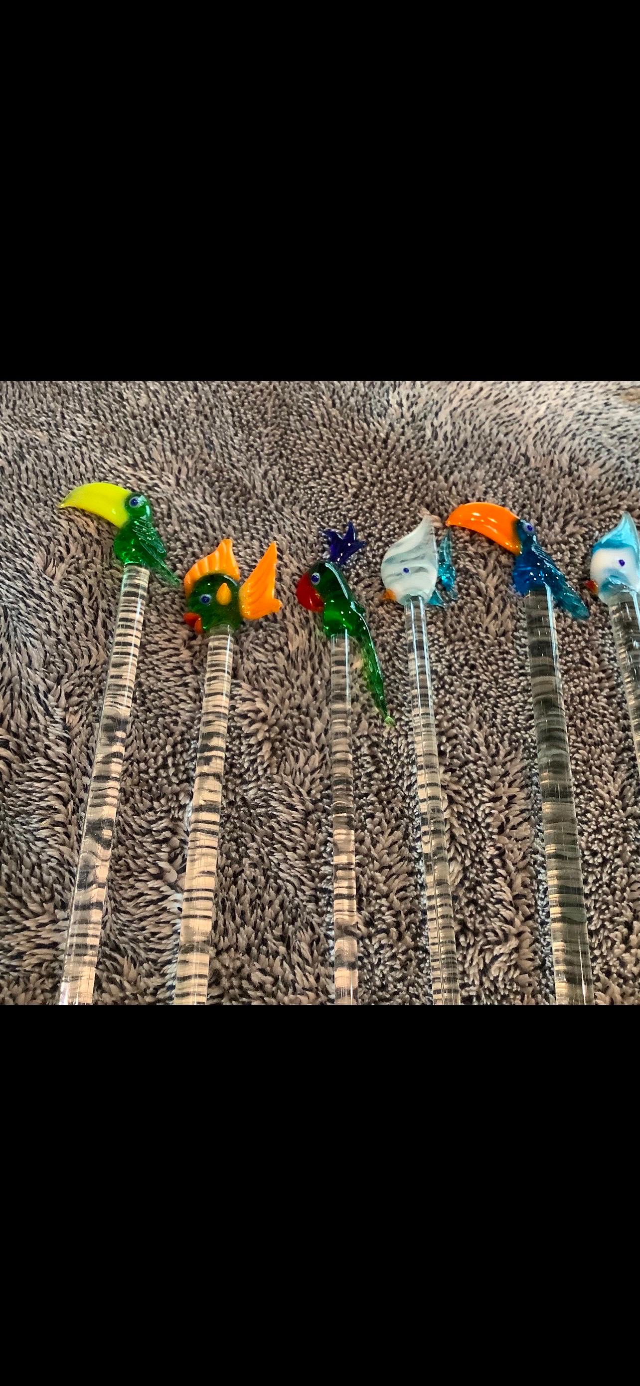 Satz von zwölf Murano Glas Swizzle Sticks im Angebot 1