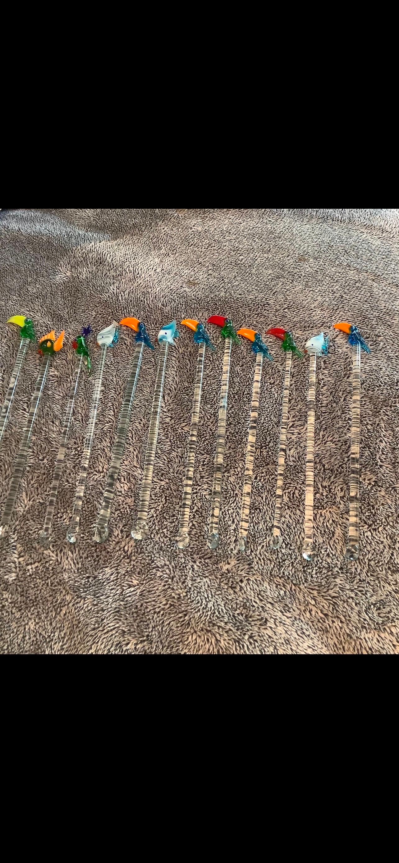 Satz von zwölf Murano Glas Swizzle Sticks im Angebot 2