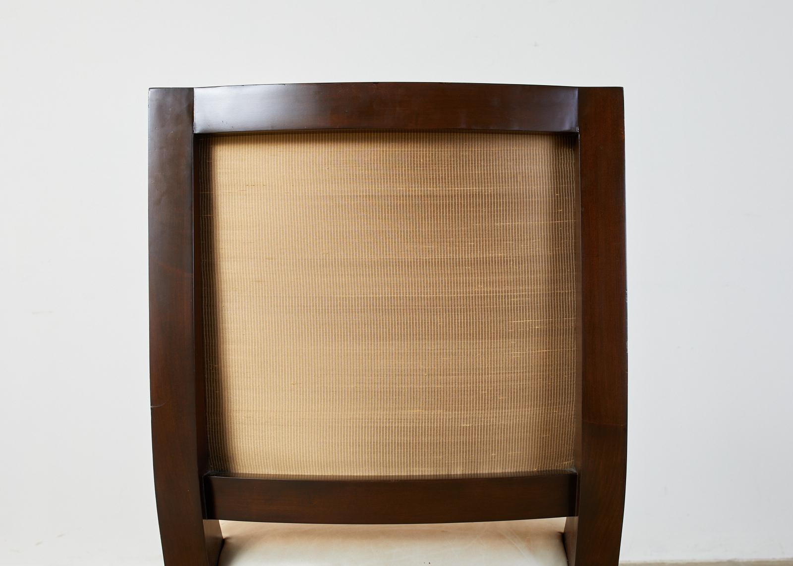 Set of Twelve Nancy Corzine Directoire Leather Dining Chairs 10