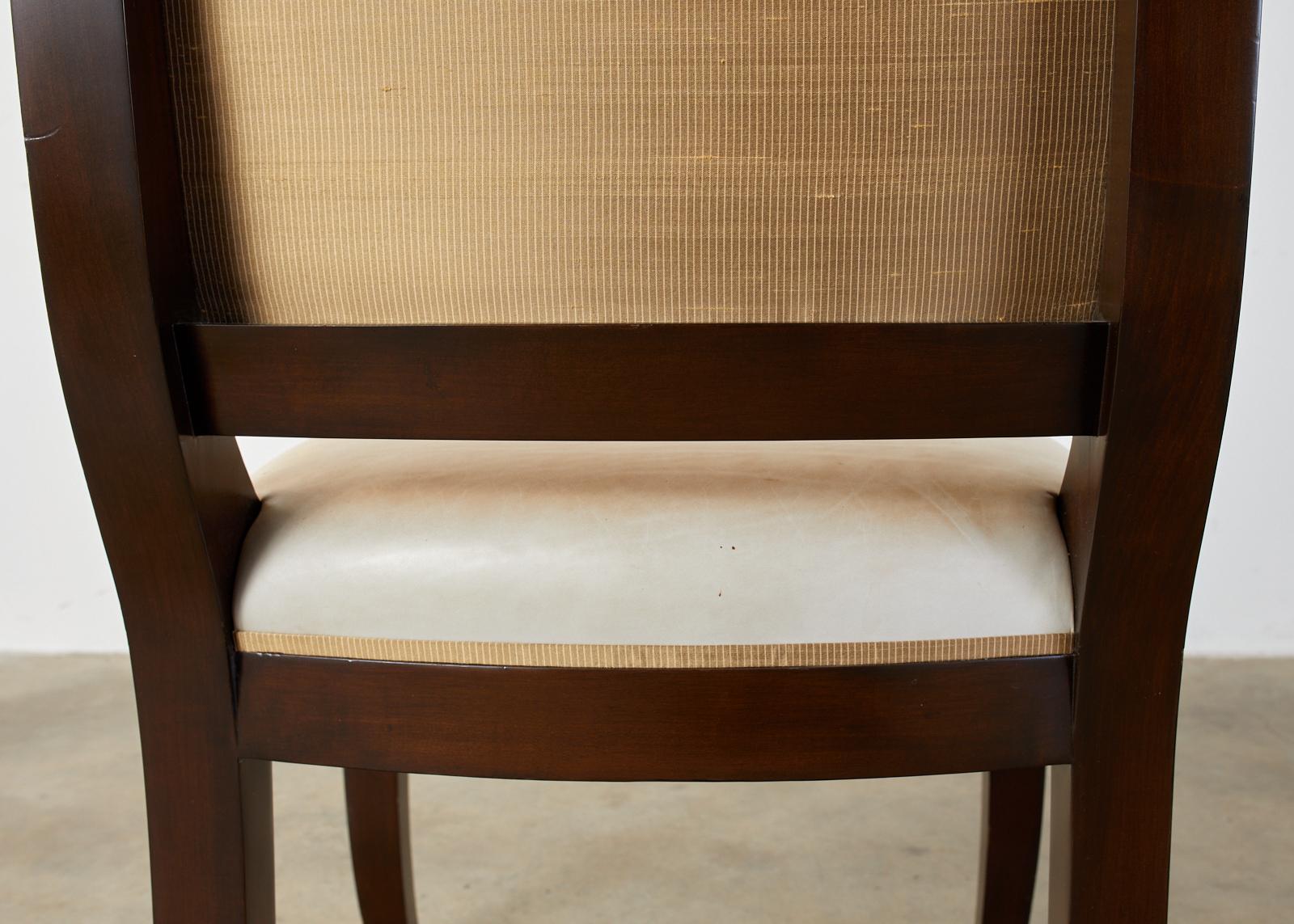 Set of Twelve Nancy Corzine Directoire Leather Dining Chairs 11