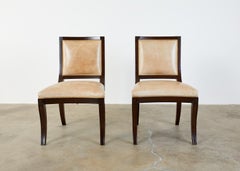 Set of Twelve Nancy Corzine Directoire Leather Dining Chairs