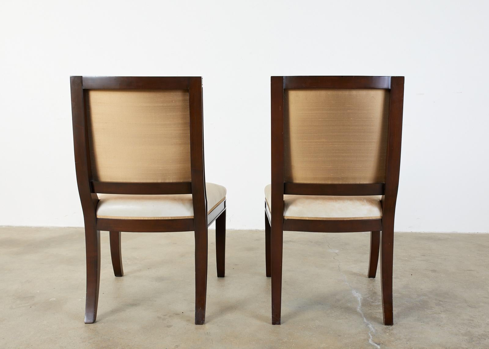 Set of Twelve Nancy Corzine Directoire Leather Dining Chairs 12