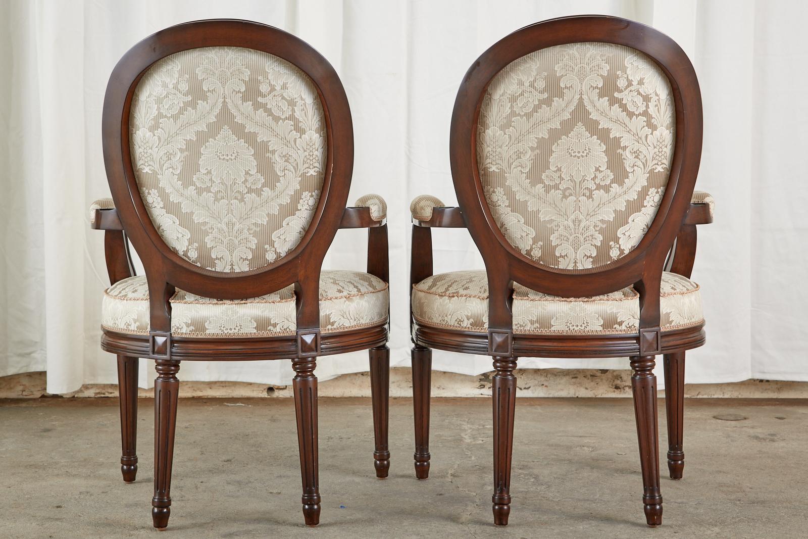 American Set of Twelve Nancy Corzine Louis XVI Style Dining Chairs