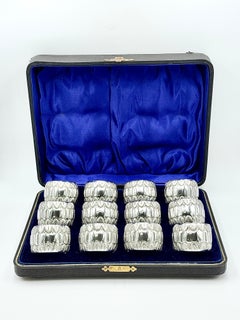 Set of 12 Antique Silver Napkin Rings