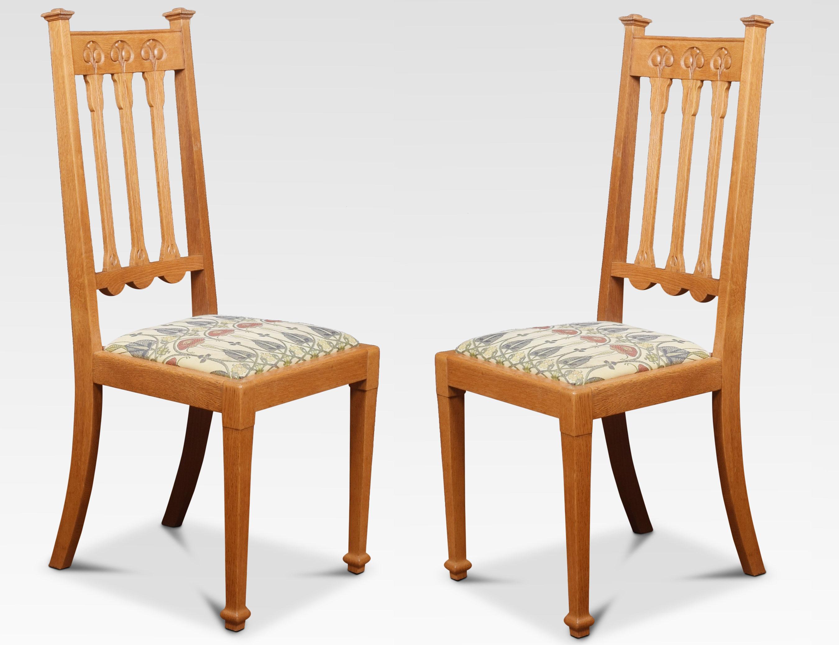 Set of Twelve Oak Arts and Crafts Dining Chairs 2